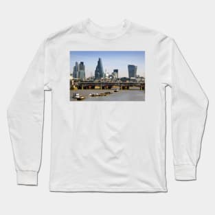 London Cityscape Blackfriars Bridge England Long Sleeve T-Shirt